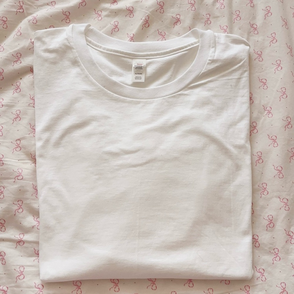 Hanes White Short Sleeve Crewneck T-Shirt SIZE XL